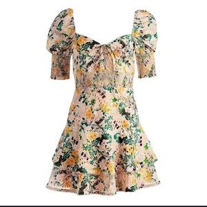 Alice & Olivia Crawford Sweetheart Tiered Floral Mini Dress Silk Blend Size 0